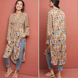Anthropologie Blank London Lucia Tunic Dress XS Boho Floral Prairie